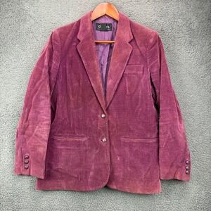 Vintage Anthony's Purple Corduroy Blazer Jacket Womens Size 12 Made in Japan